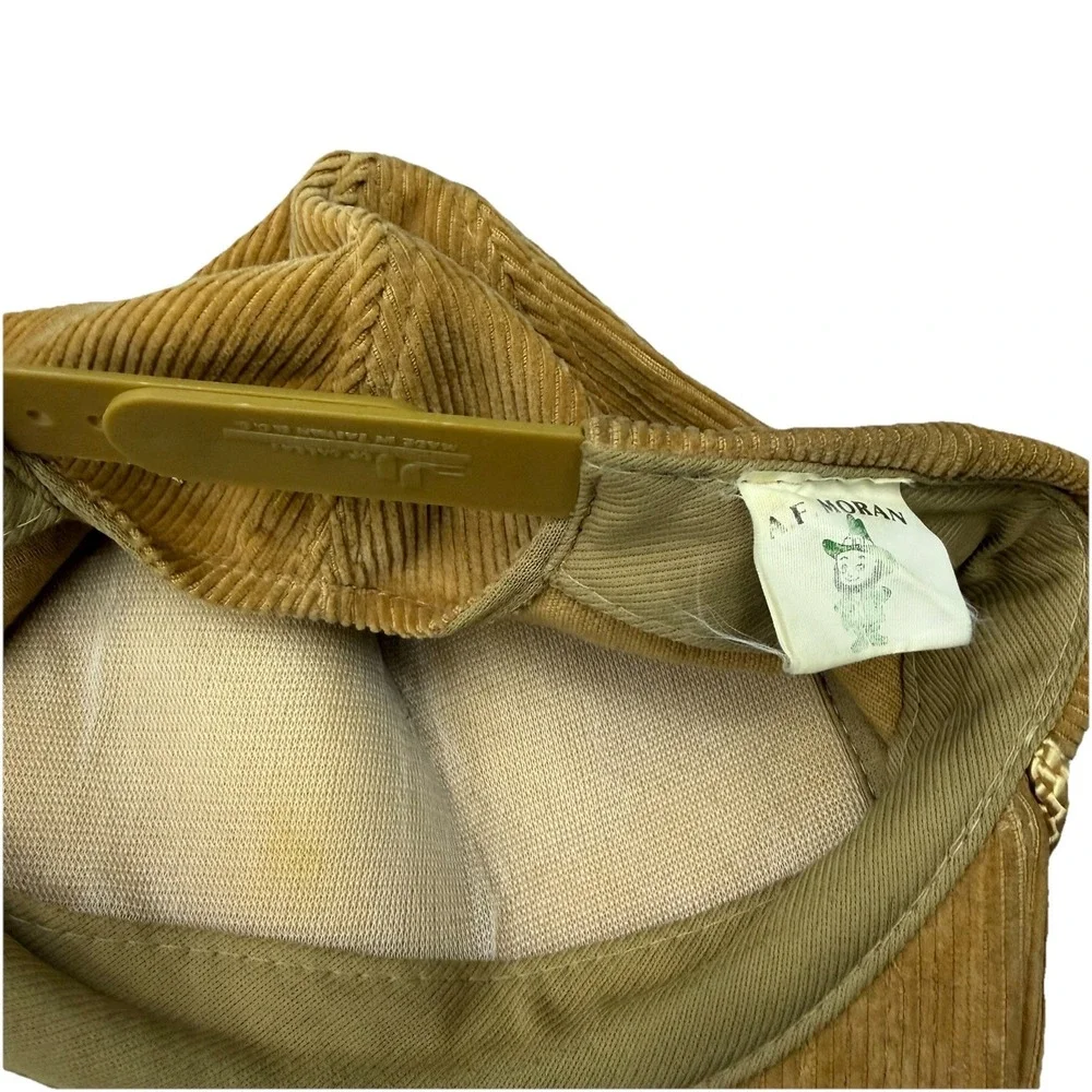 Vintage A.F. Moran 90's Pheasant Peacock Hunting Khaki Corduroy Snapback Rop Hat